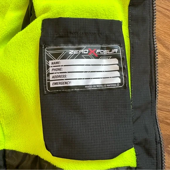ZeroXposur XS 4-5 Boys Full Zip Hooded Lined Winter Coat Black Neon Yellow EUC! - Picture 12 of 13